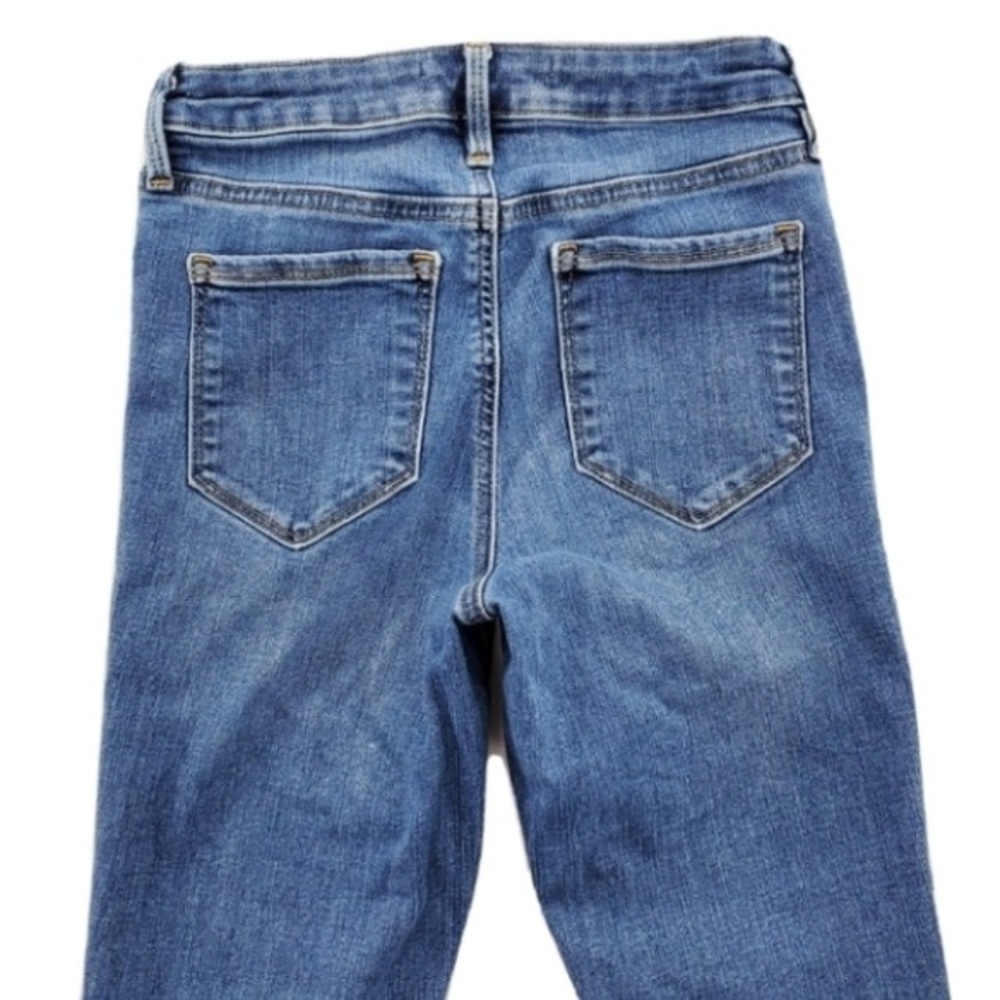 Athleta Sculptek Blue Jean 0 25x28 Azure Medium Wash Skinny Stretchy Athleisure - Picture 8 of 15